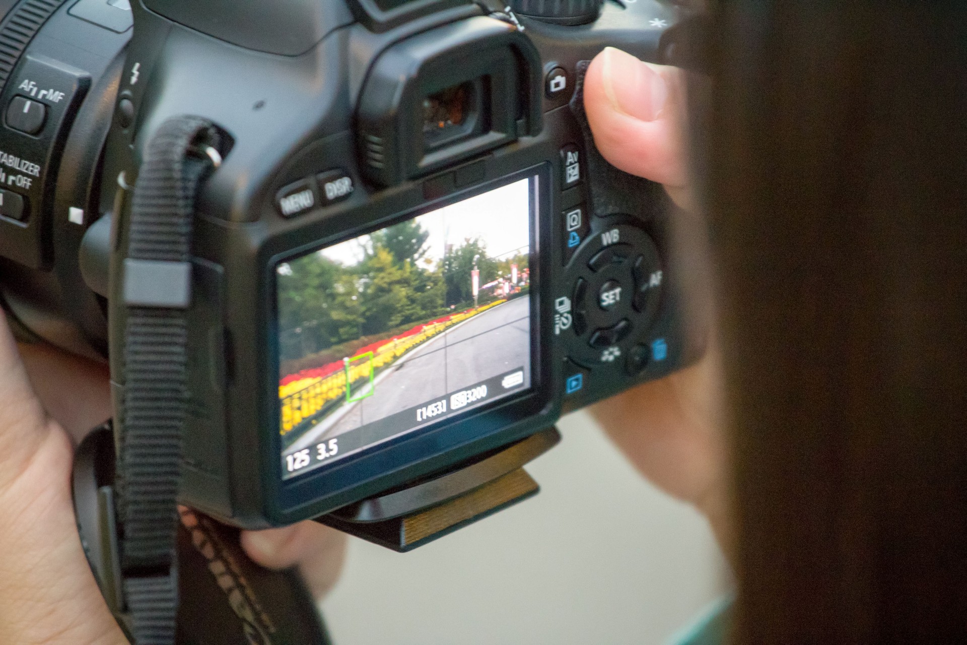 DSLR camera for video production are shooting movie in wedding ceremony. stabilize tool.