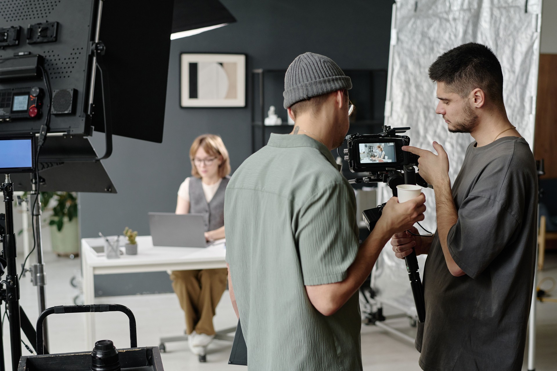 Talented Videographers Discussing Shooting